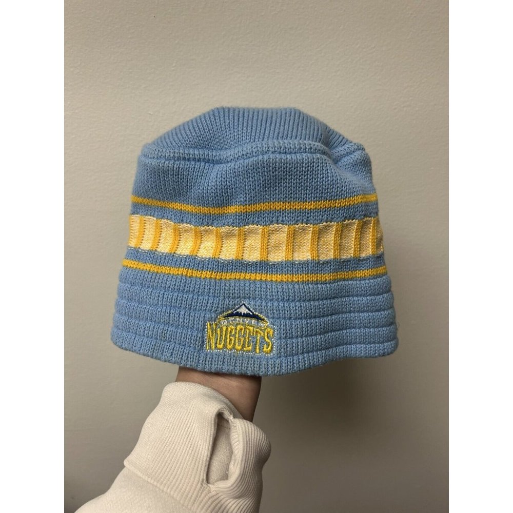 Denver Nuggets Light Blue Knit Old Logo Vintage Cotton Beanie
